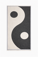 yin-yang jagarlı pamuklu peştemal plaj havlusu