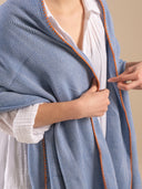 Mega Kristal Jumbo Pamuklu Throw - Mavi