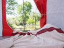 Yahoo Pamuklu Keten Throw - Bordo